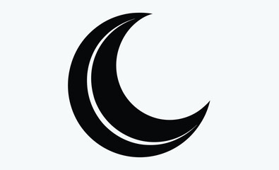 Crescent moon silhouette, Crescent Moon Night Sky Islam Religion Muslim Lunar Curve Planet Astronomy Nature Light Shadow Silhouette Sky Sign Icon Shape Outline Black White 