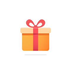 Simple illustration of gift box. Present. Vector illustration. 