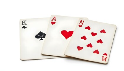 Obraz premium playing cards isolated on white background