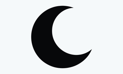 Crescent moon silhouette, Crescent Moon Night Sky Islam Religion Muslim Lunar Curve Planet Astronomy Nature Light Shadow Silhouette Sky Sign Icon Shape Outline Black White 