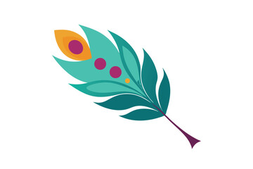 Peacock Life Petal Isolated on White Background 