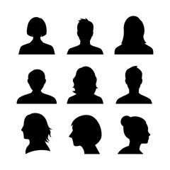 A set of man and women face icon vector art illustration