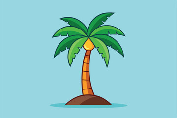 palm coconut tree icon vector art