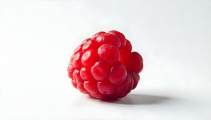 ripe raspberry isolated on white background