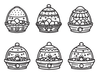 Egg Incubator line art icon style for branding