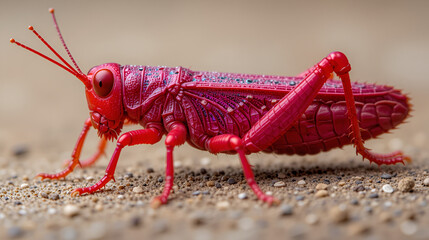 magenta grasshopper, red, pink, grasshopper, orthopteran, erythrism, mutation, coloration