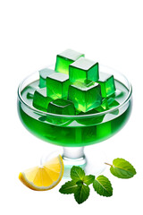 Obraz premium lemon jelly on glass transparent background