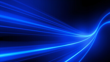 Obraz premium abstract background with blue gradient light streaks on black glowing blurred motion effect glowing horizontal lines