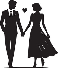 vector couples holding hands