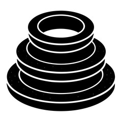 Stacking rings silhouette vector art