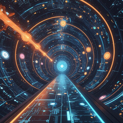 A modern, technology-focused image showcasing an application network concept.