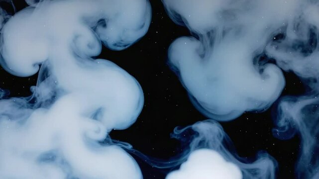 Abstract white smoke black background, galactic nebula, cosmic ethereal, soft spirals breath in space, stars flickering smoke, volumetric lighting, cinematic lens flare, 4K floaty