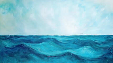 Fototapeta premium A serene, textured depiction of a vast, tranquil ocean expanse.