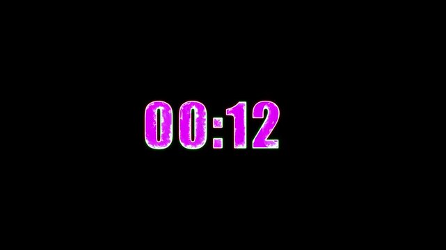 Five Minute Digital Timer. 5 Minute Digital Negative Countdown. 5Minute Digital Countdown Timer.