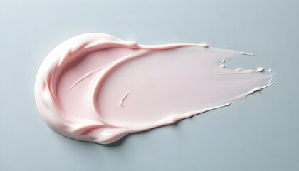 Top view of gel and cosmetic cream brushstrokes near soap foam on grey background