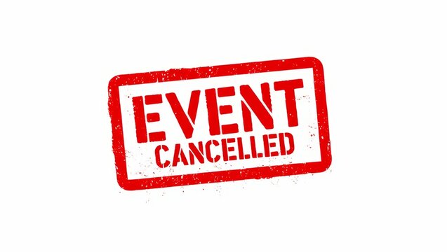 Event cancelled, red text stamp.