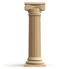 Obraz premium Classical Ionic Column Architectural 3D Render: A Detailed Model of an Ancient Greek Pillar