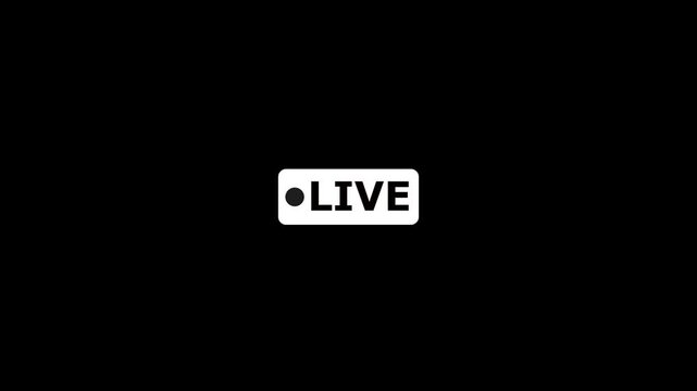 Animated Live Stream Icon animation, live video broadcasting icon animation. live video on icon animation with background