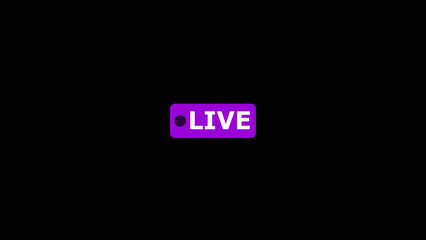 Live stream icon .video Live neon sign appear on black background design template banner sign board.