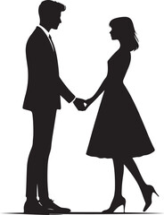 vector couples holding hands