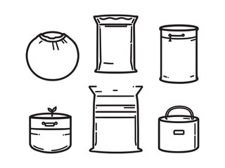 Grow Bag line art icon in minimal style