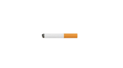 A single cigarette isolated on transparent background 