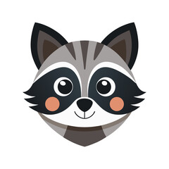 Cute Raccoon Face Vector