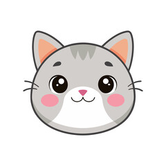Kawaii Cat Face Vector