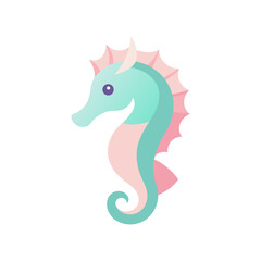 Seahorse Face Minimalist Vector