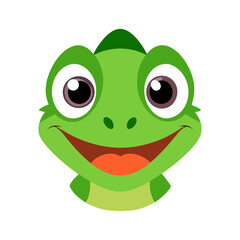 Cartoon Chameleon Face Vector