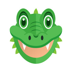 Fototapeta premium Crocodile Face Playful Vector