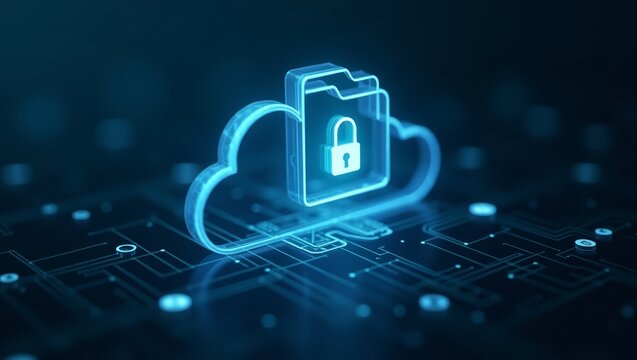 Secure cloud file transfer with encryption — perfect for cybersecurity ads and secure storage websites