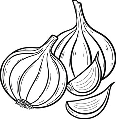 garlic isolated on white