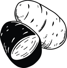 vector illustration of a black and white