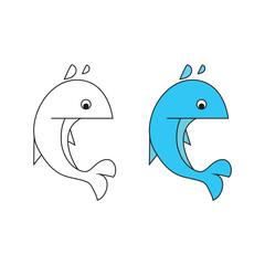 Obraz premium Simple Dolphin Cartoon Clipart illustration