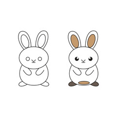 Simple Rabbit Cartoon Clipart illustration