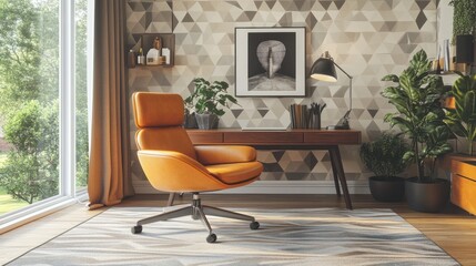 Stylish modern office chair in a contemporary workspace