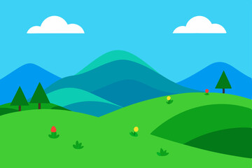 Fototapeta premium landscape with mountains and clouds