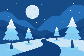 christmas night landscape