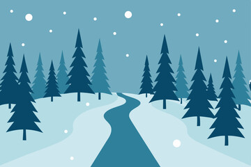 Fototapeta premium winter landscape with trees