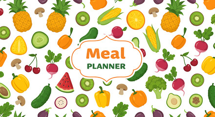 meal planner image with food pattern