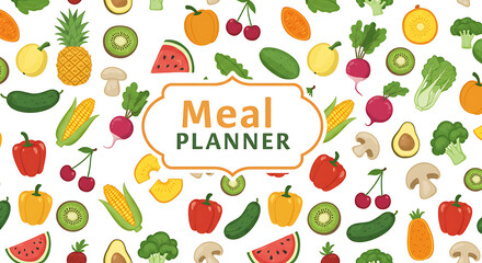 Obraz premium meal planner image with food pattern