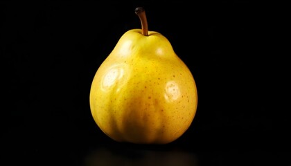 top view of ripe pear half isolated on black