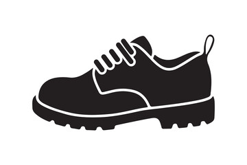 Shoe icon silhouette art vector on white background