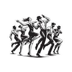 Line Dance Dancers Vector (6).eps