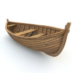 Classic Wooden Rowboat: A Timeless Vessel of Simple Design and Nautical Charm