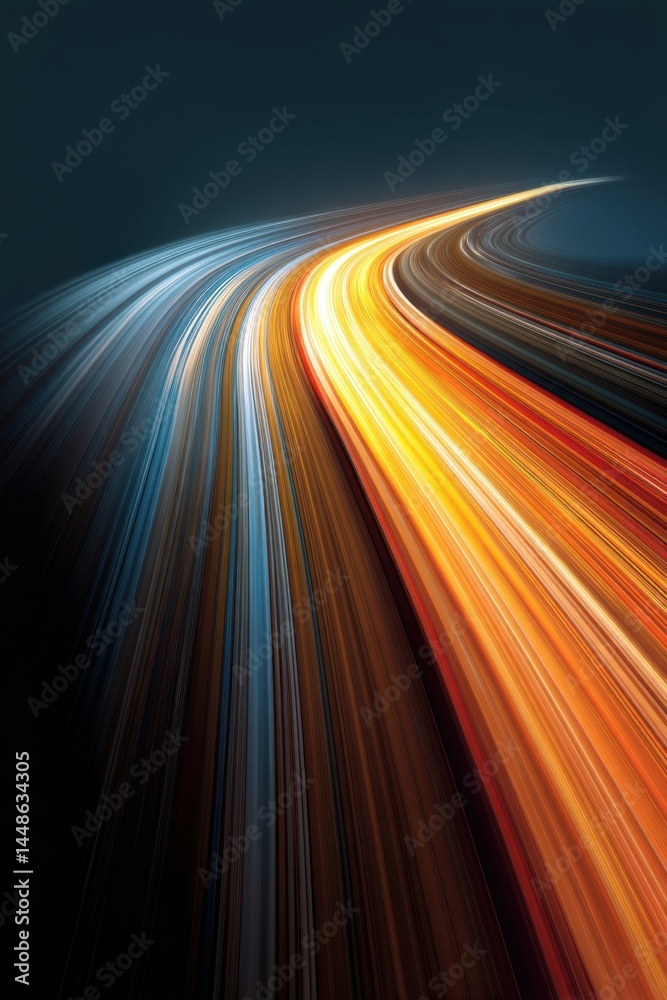 Poster abstract speed motion light trails on dark background creating a dynamic and energetic visual effect