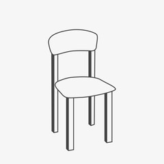 Chair line icon on white. Furniture for home simply illustration. Vector