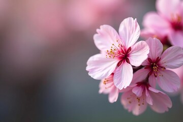 Fototapeta premium Delicate pink sakura blossoms, full bloom, soft petals , bloom, romantic