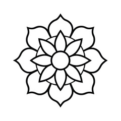 rajasthani folk mandala simplified linework vector line art